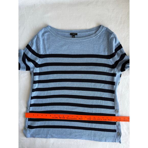 Talbots Womens‎ Nautical Sweater Tunic XLp Blue Stripes Boat Neck Coastal - Picture 7 of 9